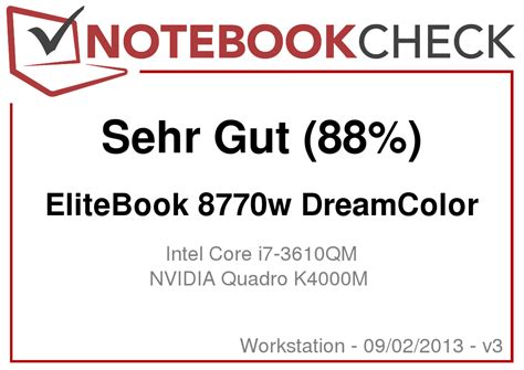 Test HP EliteBook 8770w DreamColor Notebook Notebookcheck Tests