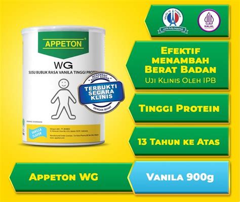 Jual Appeton Weight Gain Susu Gemuk Rasa Vanila Dewasa 900 Gram Di