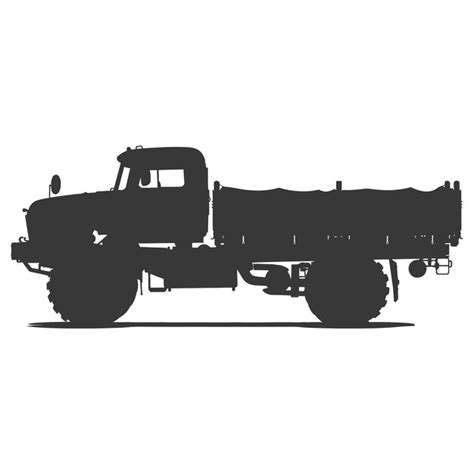 Premium Vector Silhouette Military Truck Black Color Only