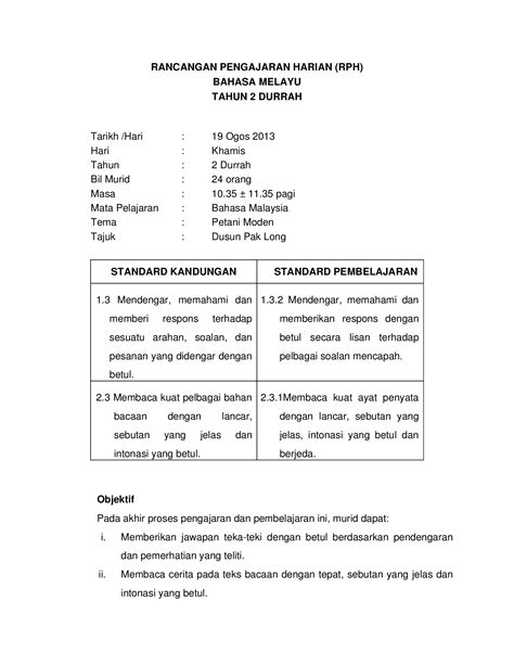 DOC RPH Bahasa Malaysia Tahun 2 DOKUMEN TIPS