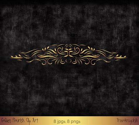 Gold Border Clipart, Gold Frame Clipart, Gold Clip Art Swirl , Flourish ...