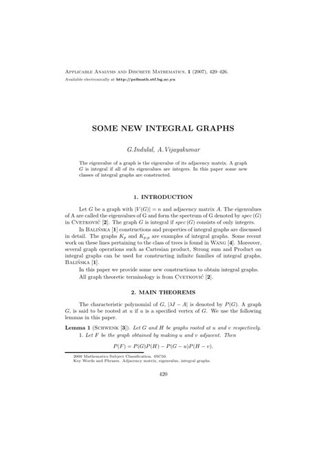 (PDF) Some new integral graphs