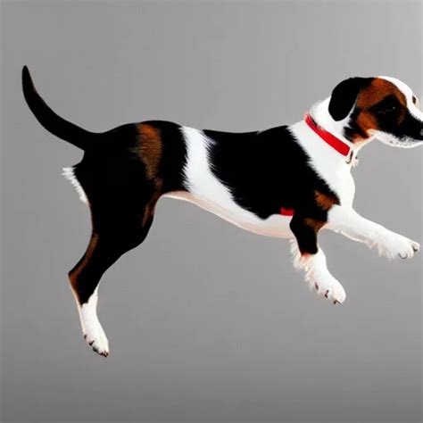 Black And White Jack Russell Terrier Jumping In The Stable Diffusion