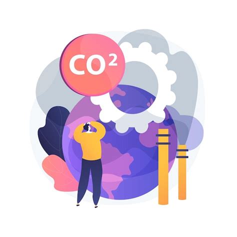 Ilustración de concepto abstracto de emisiones globales de CO2 Huella