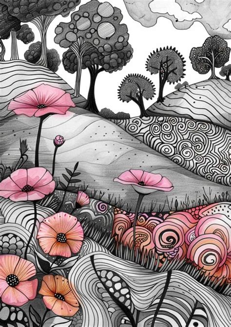 Zen Out Doodle On Zentangle Inspired Landscape Ideas To Spark Your