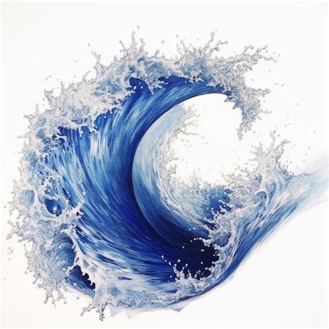 Premium Photo A Close Up Of A Blue Wave With Water Splashing On It