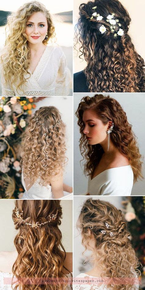 Curly Wedding Half Updos