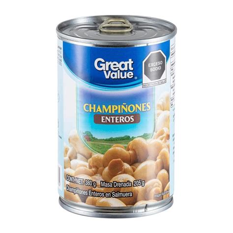 Champi Ones Great Value Enteros En Salmuera G Walmart