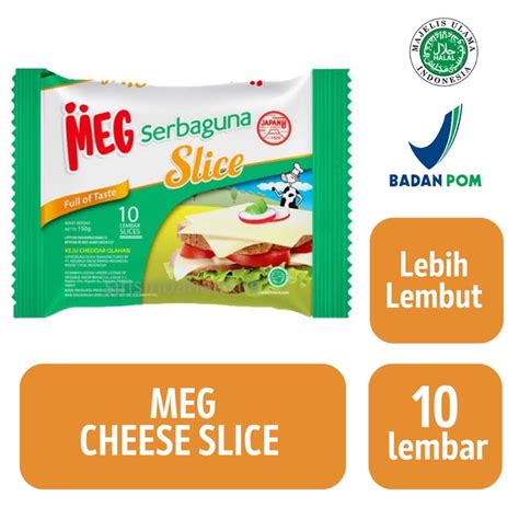 Jual Meg Cheese Slice Keju Lembaran 175 Gram 10 Lembar Shopee