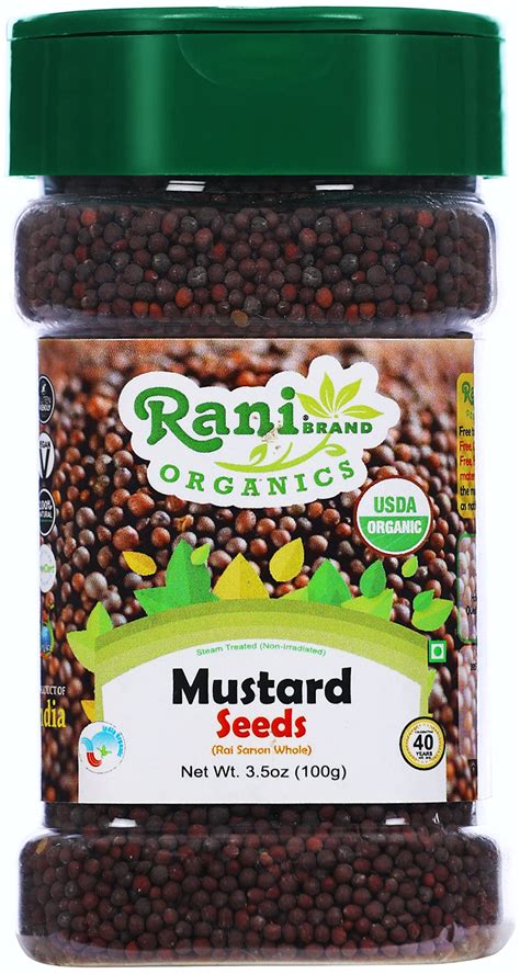 Rani Organic Black Mustard Seeds Whole Spice Rai Sarson 35oz 100g