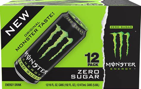 Monster Energy Zero Sugar Sugar Free Energy Drink 16 Fl Oz 12 Pack