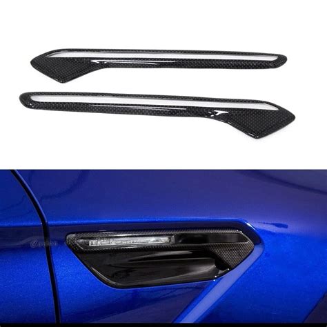 2 PCS Carbon Fiber Fender Trim Side Light Air Vents Fit For BMW F12 F13