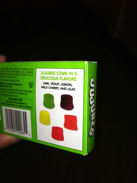 Two flavors of Jujubes candy are named after flowers instead of food ...