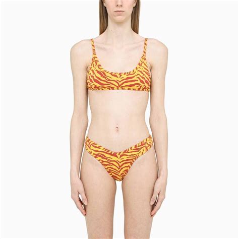 The Attico The Attico Yellow Red Zebra Print Bikini Grailed