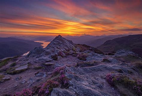 HD Wallpaper Man Standing On Tip Of Mountain During Golden Hour