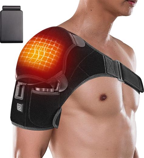Heated Shoulder Brace Wrap With Battery Portable Electric Wireless Heating Pad With Hot Cold