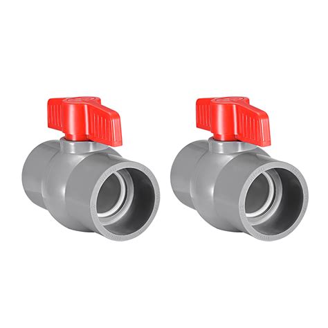 50mm PVC Ball Valve for Water Supply Pipe Slip Connection Grey 2Pcs ...