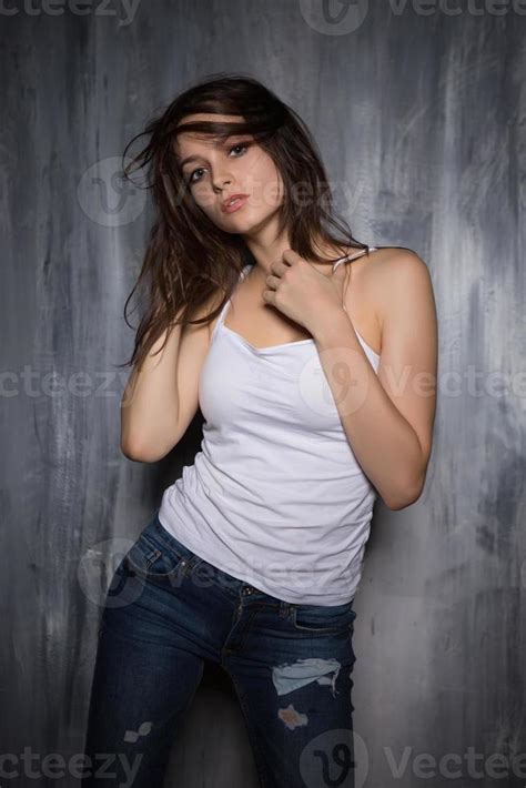 Portrait Of Inviting Brunette Stock Photo At Vecteezy