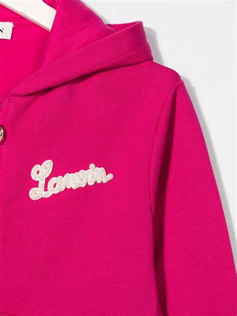 Lanvin Enfant Embroidered Logo Zip Up Hoodie Farfetch