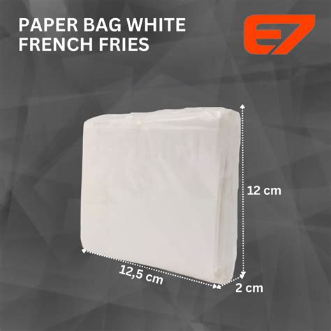 Jual Paper Bag White French Fries Kantong Kertas Kentang Goreng Putih