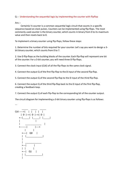 Ece Ex Ece Experiments Q Understanding The Sequen Al Logic