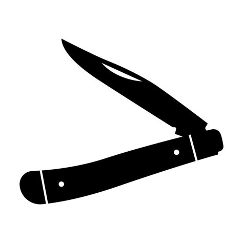 Folding Pocket Knife Silhouette, sharp blade jack knife Illustration. 13093016 Vector Art at ...