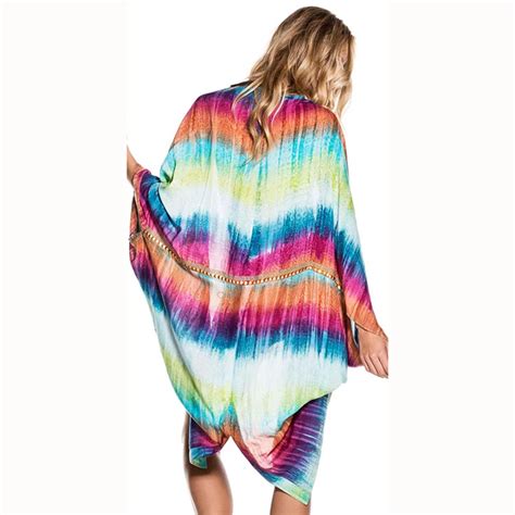 Sexy Women Kaftan Beach Bikini Cover Up Cardigan Colorful Swimsuit