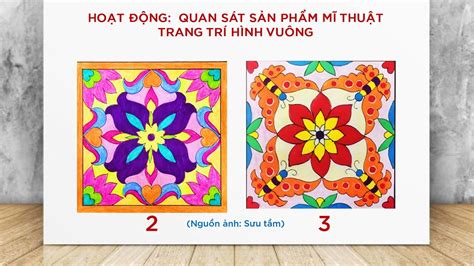 Bộ Sưu Tập Vẽ Trang Trí Hình Vuông đối Xứng Với đồ Dùng Văn Phòng