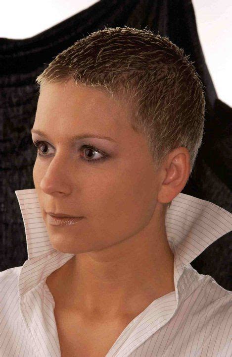 Beautiful Frosted Short Crew Cut Hair Cut Super Short Hair Short