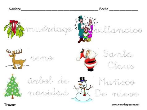 Ficha Infantil Navidad Trazos De Vocabulario Navideño Fichas Infantil Navidad Navidad