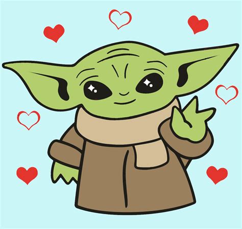 Baby Yoda Hearts Svg Valentine Svg Baby Yoda Svg Heart Svg Etsy