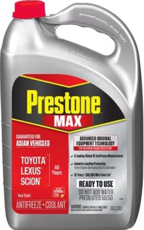 PRESTONE MAX Asia Antifreeze + Coolant Ready-to-use formula for all makes, models, and years of