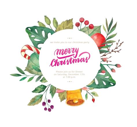 Premium Vector | Watercolor christmas wreaths