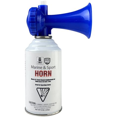 T H Marine Marine Air Horn 8 Oz White Blue Uscg Approved Ideal For Sporting Events At