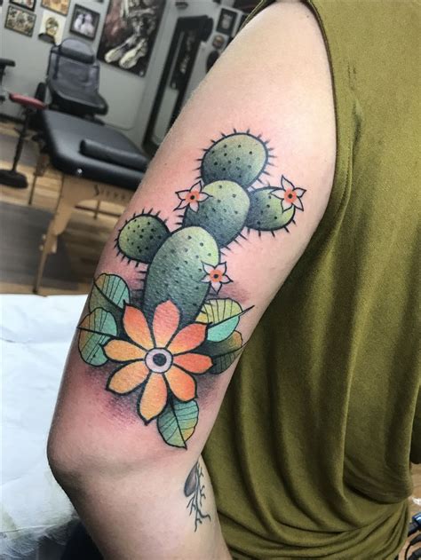 Cactus Tattoo By Teddy Nigels Eod Tattoos Denverco Cactus Tattoo