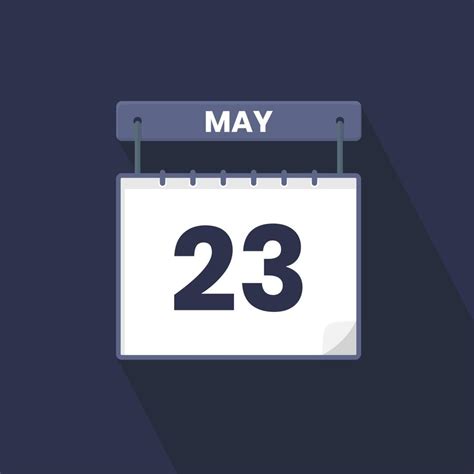 23rd May Calendar Icon May 23 Calendar Date Month Icon Vector