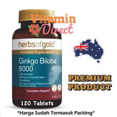 Jual Herbs Of Gold Ginkgo Biloba Mg Vegan Capsules Premium