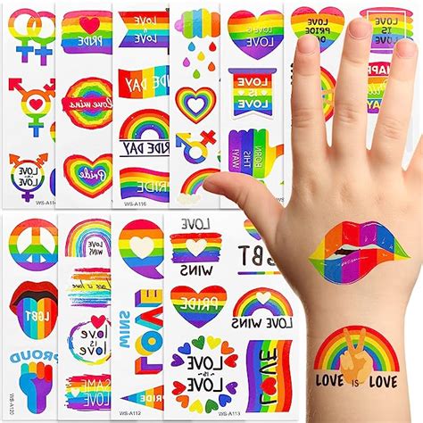 Amazon Pride Temporary Tattoos 75PCS Gay Pride Tattoos LGBT