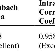 Inter Rater Reliability Test Of Internal Consistency And Absolute