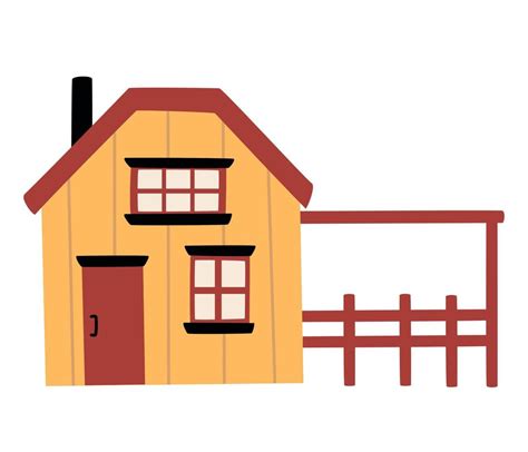 Farm House Agriculture And Farming Concept Cartoon Style Outside View