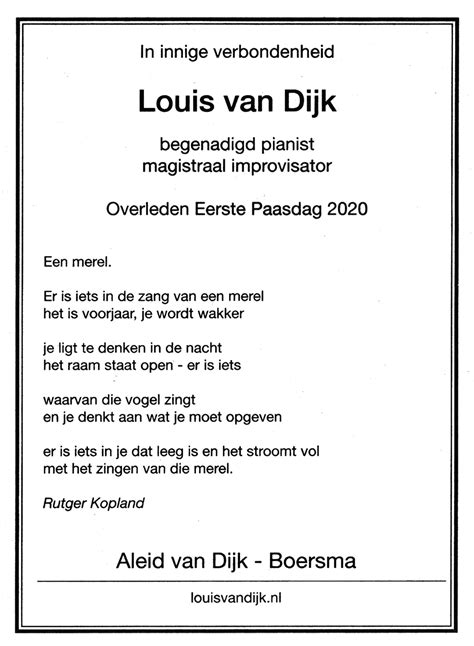 In Memoriam Eerste Paasdag 2021 En 2022 Louis Van Dijk