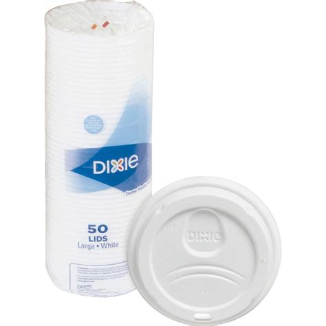 Dixie Large Hot Cup Lids By GP Pro Dome Plastic White 50 Pack Herald Office Supplies