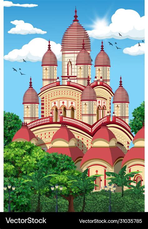 Dakshineswar kali temple Royalty Free Vector Image