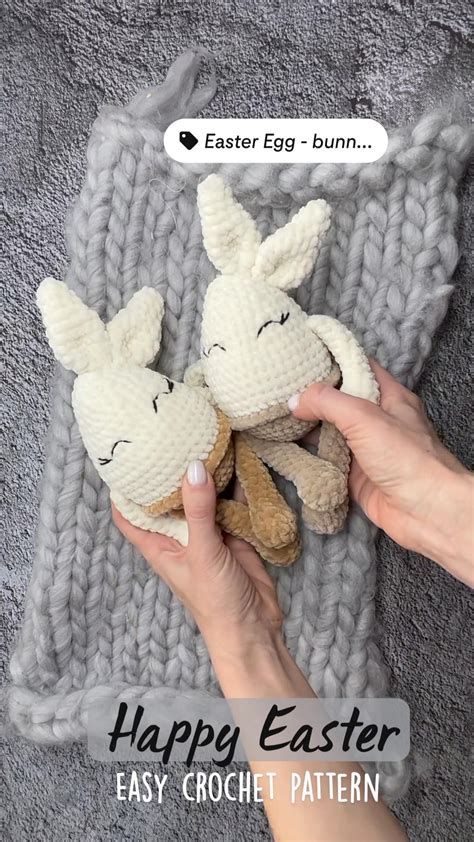 Easter Egg Bunny Easy Crochet Pattern Pdf Tutorial Easy Pattern Easter Egg Bunny Artofit