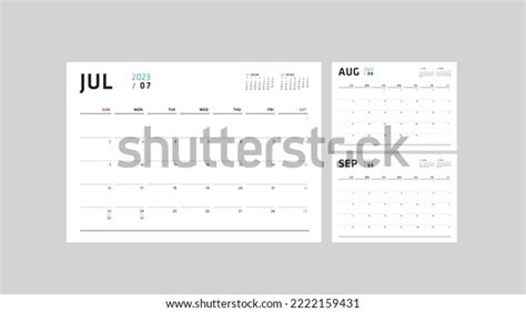 2023 Simple Monthly Calendar Monthly Planner Stock Vector (Royalty Free ...