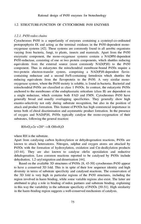 Structure- Function OF Cytochrome P450 Enzymes - Rational design of P450 enzymes for ...