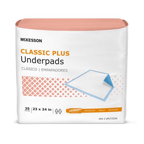 Mckesson Classic Underpads Light Incontinence Absorbency In X