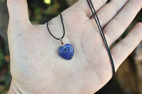 Lapis Lazuli Heart Necklace Cm Hello Indigo Halo