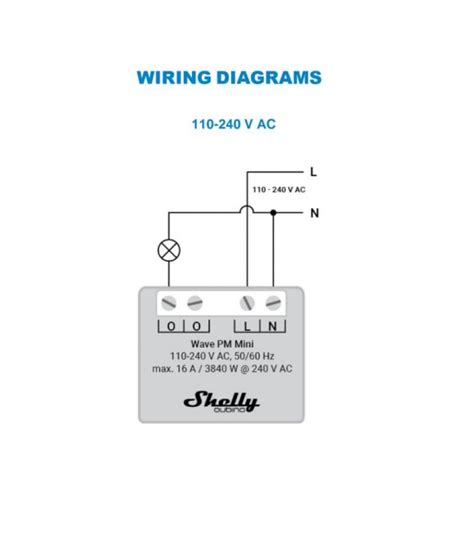 Shelly Qubino Wave PM Mini Power Meter Module Up To 16A Z Wave