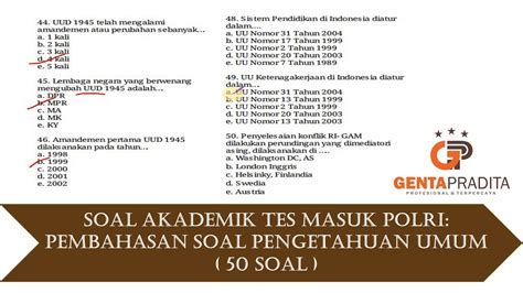 Tes Akademik Polri 2020 Pengetahuan Umum Pembahasan 50 Soal YouTube